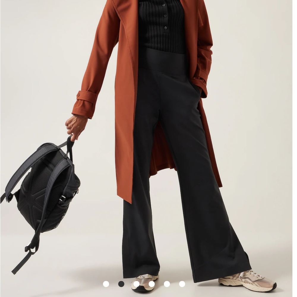 Athleta Black Wide-Leg High-Waist Pants